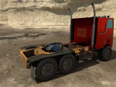 flat nose truck Low-poly 3D model
