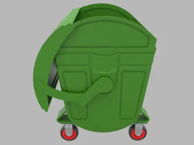 Trash garbage can on wheels 3D model