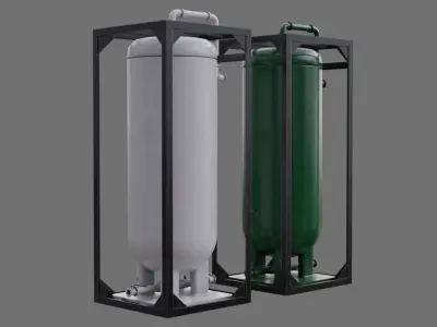 Oil Storage 1A Low-poly 3D model