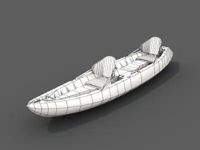 Lifeguard Rescue Kayak Low-poly 3D model