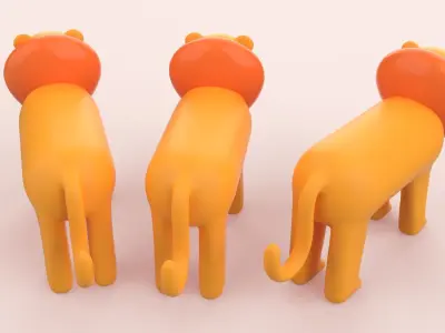 Cartoon Lion Animal Style Cute Low-poly 3D model
