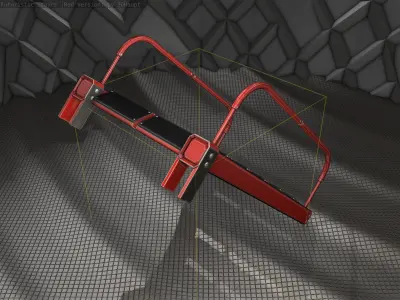 Sci-Fi Stairs - 18 - Red Version Low-poly 3D model