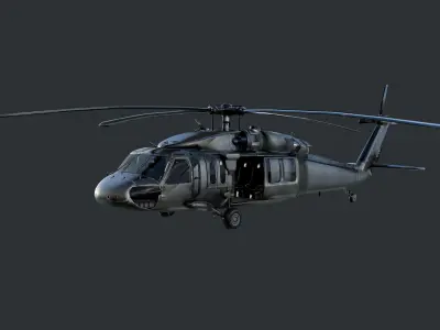 GAME READY Sikorsky UH60 Black Hawk Helicopter Low-poly 3D model
