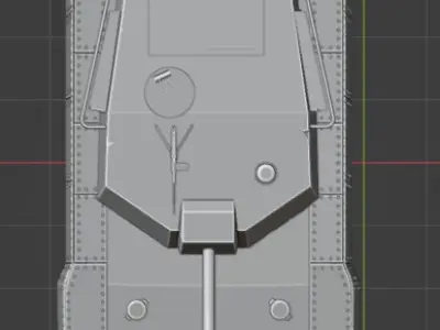 Modern Tank Low-poly 3D model