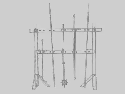 Weapon Rack Low-poly 3D model