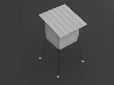 Low Poly Stevenson Screen Weather Shelter 3D model