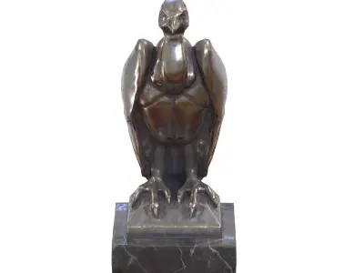 Vulture metal statues Low-poly 3D model
