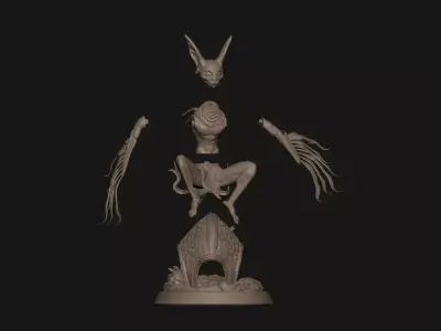 Mystic feline guardian hight detail-3Dprinting on scale  130mm 3D print model