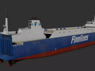 Finn RO-RO ferry Low-poly 3D model