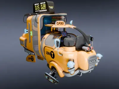 CyberPunk Taxi - Production Ready 3D model