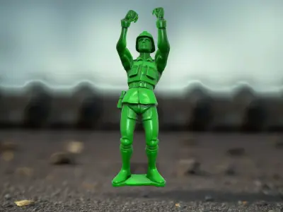 Green Army Soldier model pack Low-poly 3D model