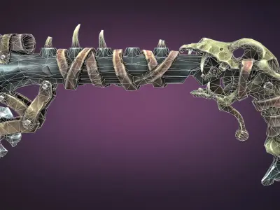 Desert musket Low-poly 3D model