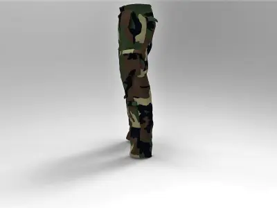 Military Pants Forest Camouflage Low-poly 3D model