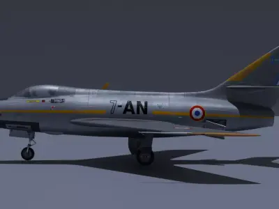 Dassault Mystere IV Low-poly 3D model
