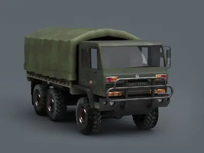Dongfeng EQ2102 vehicle army truck war tank  3D model