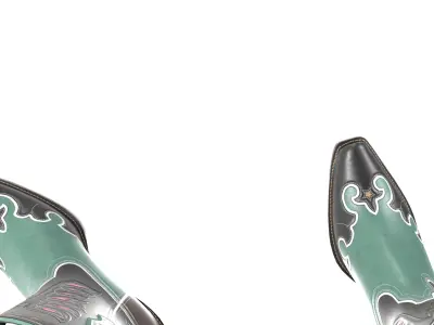 Eagle Star Cowboy Green Boots 3D model