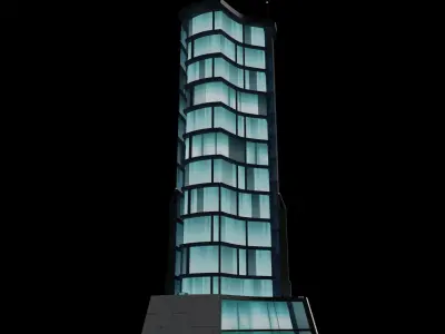 Sci-fi tall mansion Low-poly 3D model