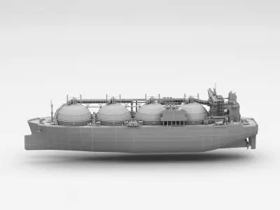 LNG Gas Carrier Low-poly Low-poly 3D model