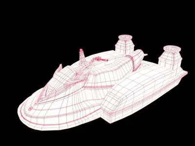 Jetski 3D Model Fisherman Low-poly 3D model