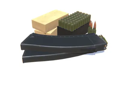 5-45x39 Ammo Pack Low-poly 3D model