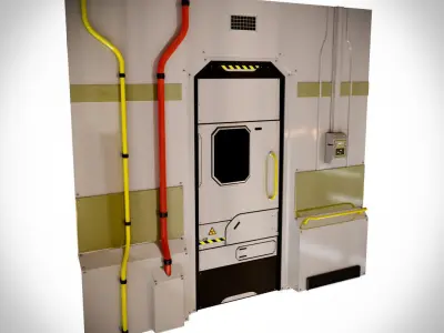 Sci-fi Door Free low-poly 3D model purchase
