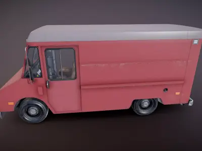 Generic american BoxVan Low-poly 3D model