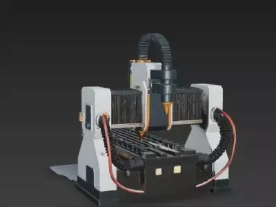 CNC Vertical Machining Center 3D Model -Industrial Mill 3D model