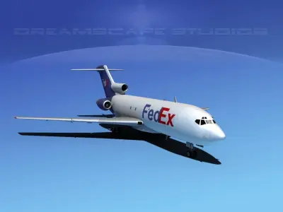 Boeing 727-100 FedEx 3D model