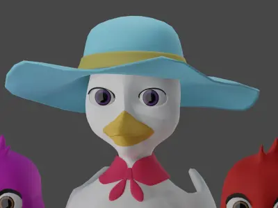 Cartoon Duck Family - 3D Model Pack 3D model