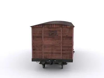 Old Railway carriage Low-poly 3D model
