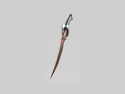 Medieval Dagger 02 Blood - Fantasy Character Weapon Low-poly 3D model