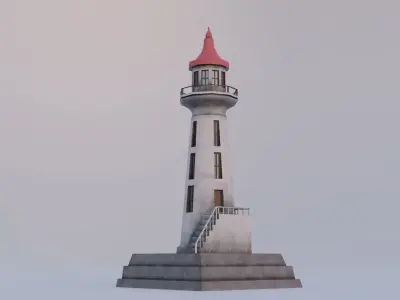 Old Lighthouse 01 Low-poly 3D model