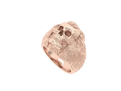 Skull Ring 3D print model 4