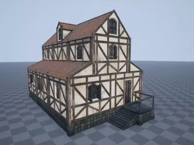 Medieval House 05 Low-poly 3D model