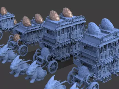 Golden Easter Stage Coach collection full 3D model