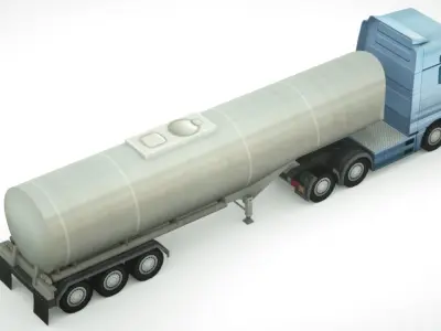 semi-truck 694 Low-poly 3D model