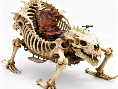 Bone-Runner Skeletal Desert Skiff 3D Model Low-poly 3D model