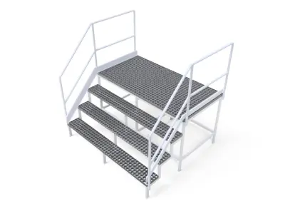 STEEL GRILL PLATFORM 3D model