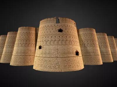 Derawar Fort 3d  Low-poly 3D model