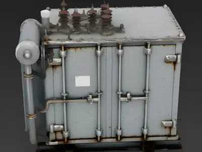 Realistic EV Station Power Transformer 3d model Low-poly 3D model