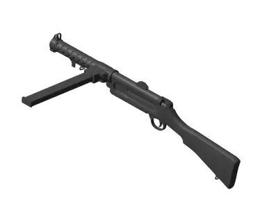 Lanchester submachine gun 3D model