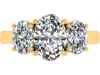 Oval Stone Engagement Ring 3D print model purchase