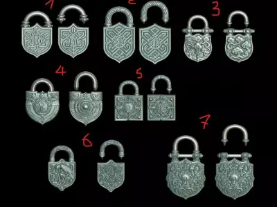 Locks and Keys big Collection 3D print model