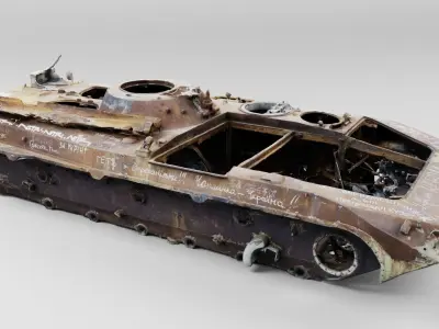 russian BMP-2 infantry fighting vehicle destroyed in Ukraine 3D model