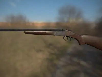 DoubleShotgun Low-poly 3D model