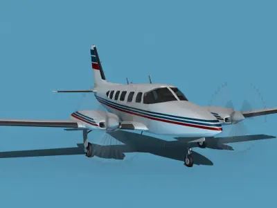 Piper PA-31-350 Navajo Chieftain V04 3D model