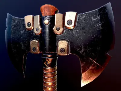 Battle Axe Low-poly 3D model order