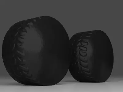 Truck Wheel Low-poly 3D model