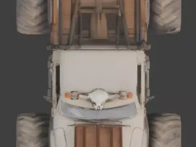 Massive Wild West Monster Truck Low-poly 3D model