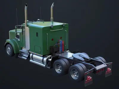 Heavy Truck Chassis 07 Blue and Green All PBR Textures 3D model